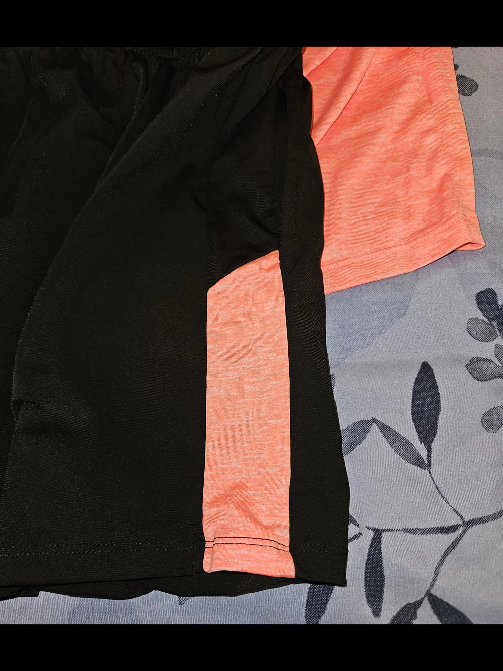 Toddler Neon Coral Tee & Black Elastic-Waist Shorts Set 5T